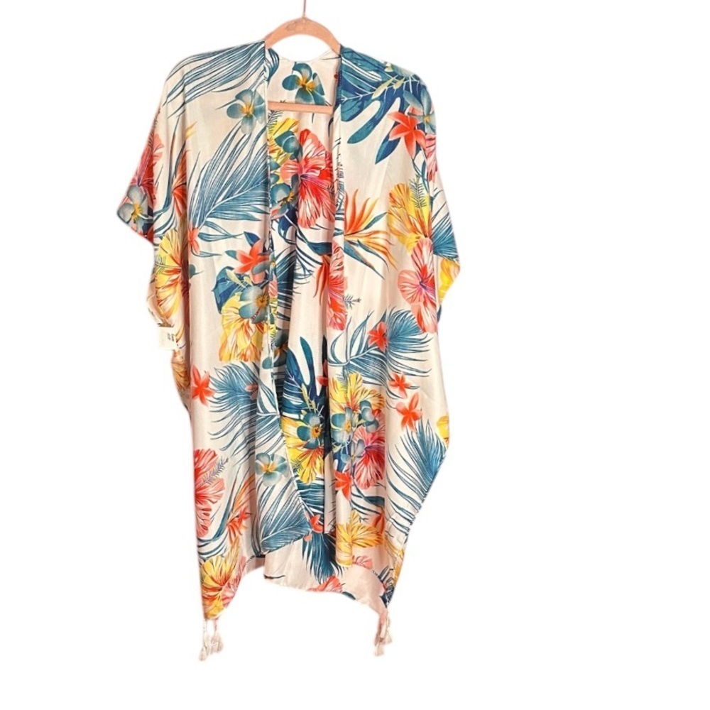 Floral Kimono with Tropical Print NWT OS